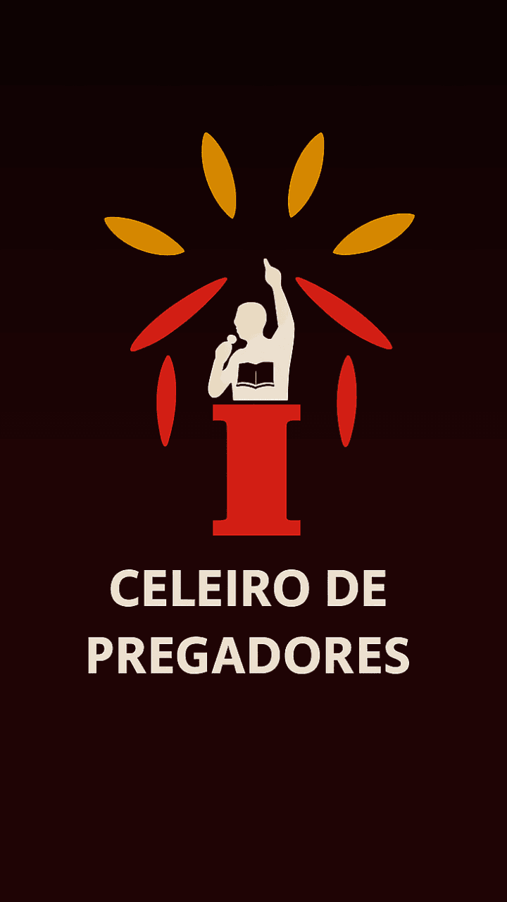 Capa do curso Celeiro de Pregadores: pregador com a mão erguida atrás de um púlpito