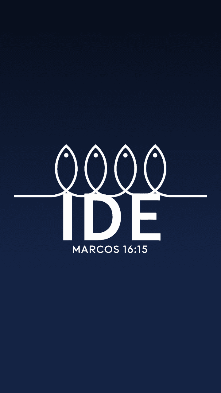 Capa do curso IDE — Marcos 16:15: quatro peixes estilizados sobre fundo azul